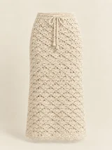 Shell Midi Skirt in Milk, front view