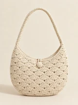 Shell Shoulder Bag in Milk, front view