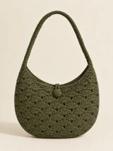 Shell Shoulder Bag in Olive, front view