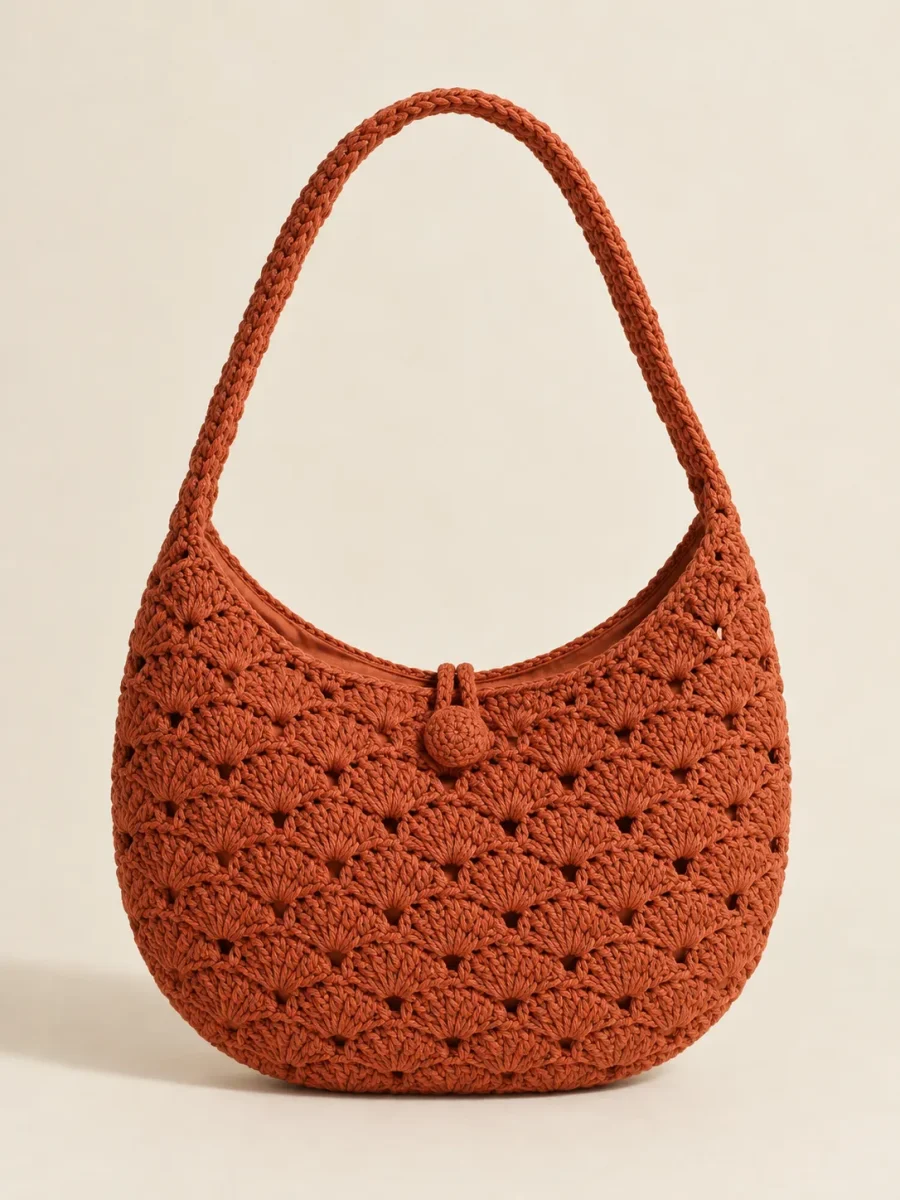 Shell Shoulder Bag in Terracotta, front view